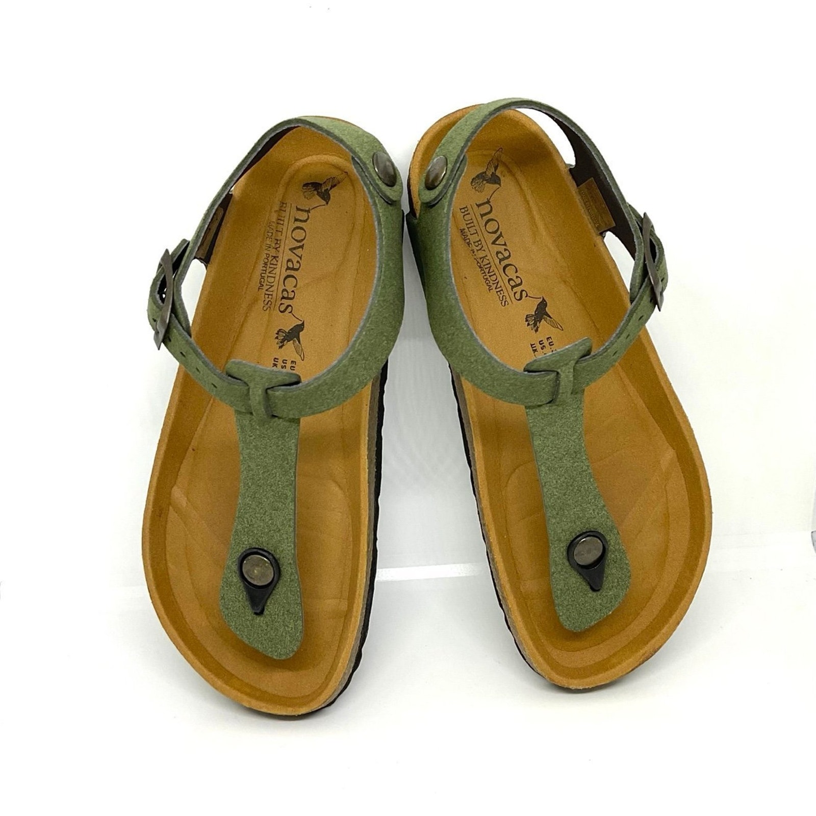 Novacas Vegan Sandals-Sage Color (Size 6 U.S.)